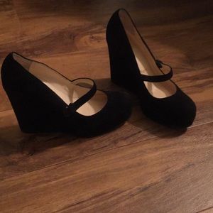 Christian Louboutin suede Mary Jane wedges